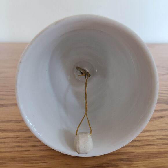 Vintage Giftco Christmas Porcelain "Seasons Greetings" Dinner Bell Skating Goose - Picture 7 of 10